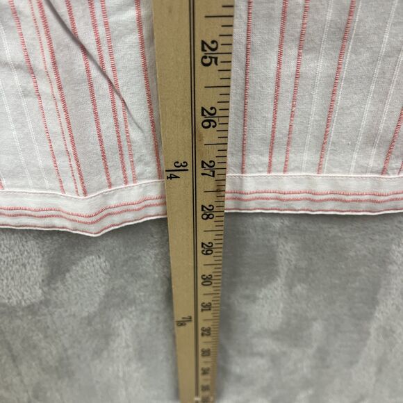 Untuckit Shirt Women’s 10 M Thick Cotton Coastal Vertical Stripe Tunic White Top - Picture 5 of 5